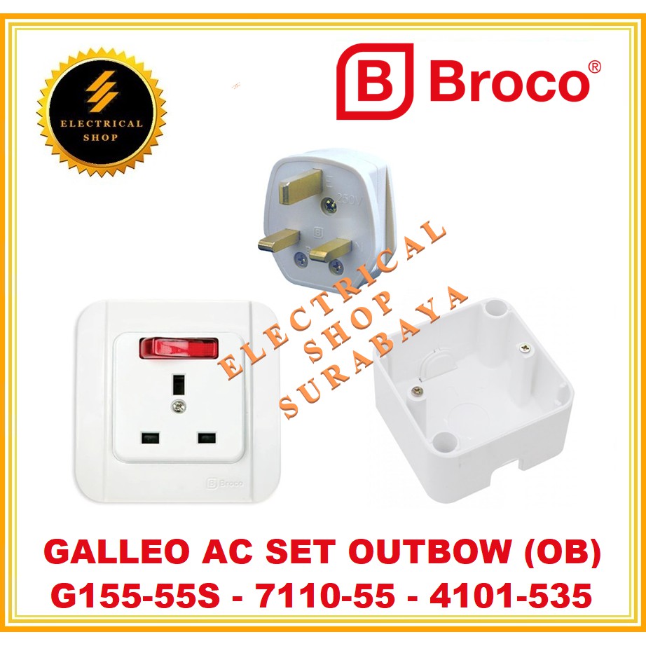 BROCO GALLEO AC SET KOMPLIT PUTIH OB (TERSEDIA HARGA GROSIR) OUTBOW OPBOW TEMPEL