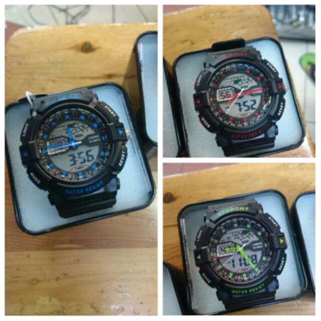 JAM TANGAN LASIKA DOUBLE TIME WATER RESISTANT