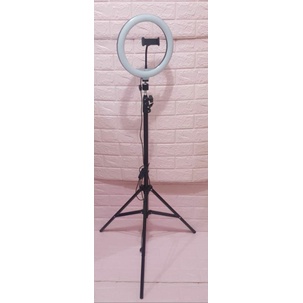 Paket Ring Light 1,5 Meter Lampu Selfi Lampu Make Up Vloger Paket Ring Light 26 cm Plus Tripod 1,5 m