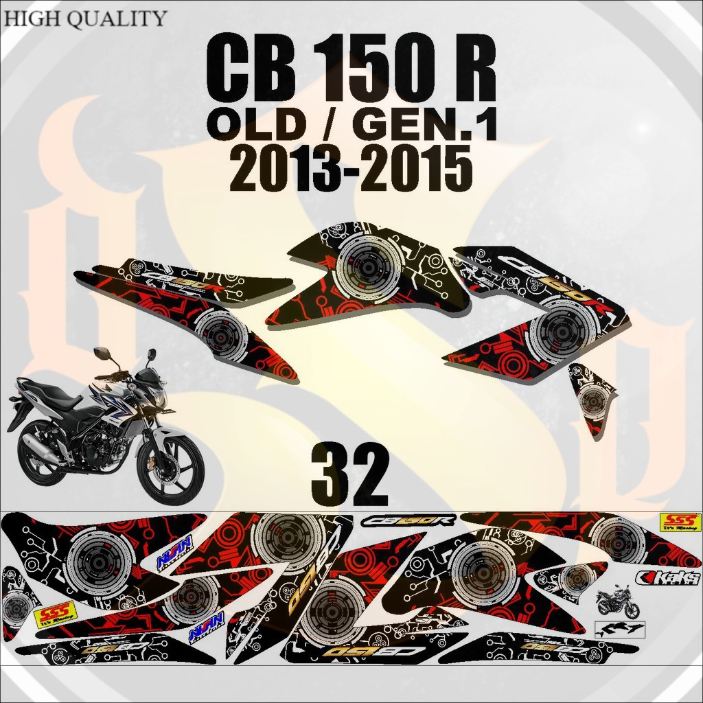 (COD) Sticker Striping Lis Variasi CB 150 R OLD Generasi 1 Kode DSP-32
