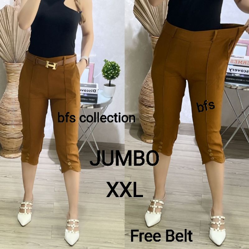 Celana Wanita 7/8 SoftJeans Import JUMBO 9031/9236 Free belt H