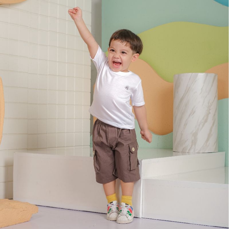 CARGO PANTS - Promo 10.10 Celana Cargo Anak Premium Stretch Melar Pendek Kids Cowok Cewek Lucu Murah 1-4 Tahun