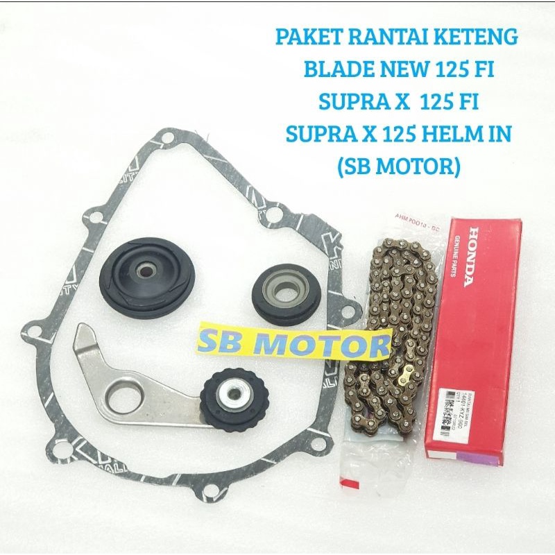RANTAI KETENG SET + PAKING SUPRA X 125 FI BLADE NEW 125 F1 SUPRA X 125 HELM IN KYZRANTAI KETENG ASLI