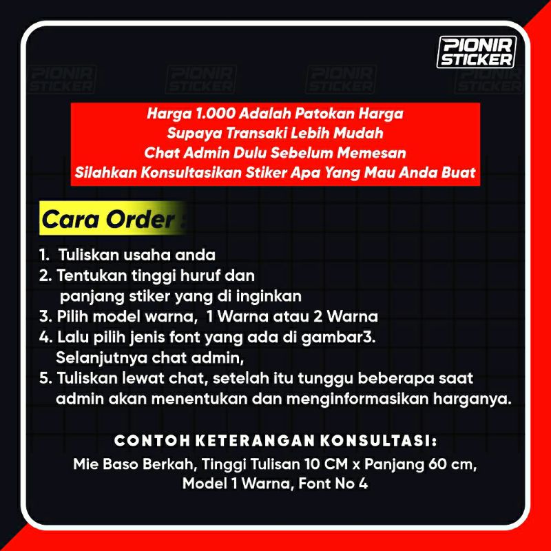 Stiker Kaca Usaha Jualan Cutting Sticker Huruf Etalse Tulisan Bebas Bebas Bisa Custom