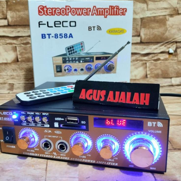 Stok Terbatas ✅COD POWER AMPLIFIER WIRELESS KARAOKE FLECO BT-858A / AMPLIFIER BLUETOOTH / AMPLIFIER 