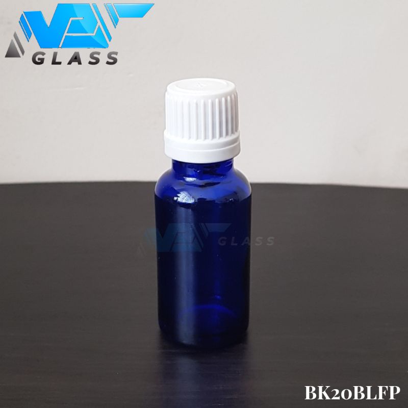 botol kaca 20ml tebal hijau tutup filler putih / botol kaca essential oil 20ml