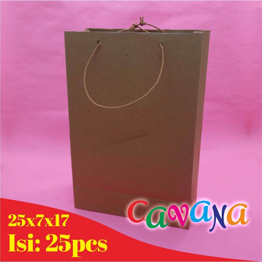 

paper bag- Tas kertas, peperbag, paperbag coklat Polos Murah 25x7x17