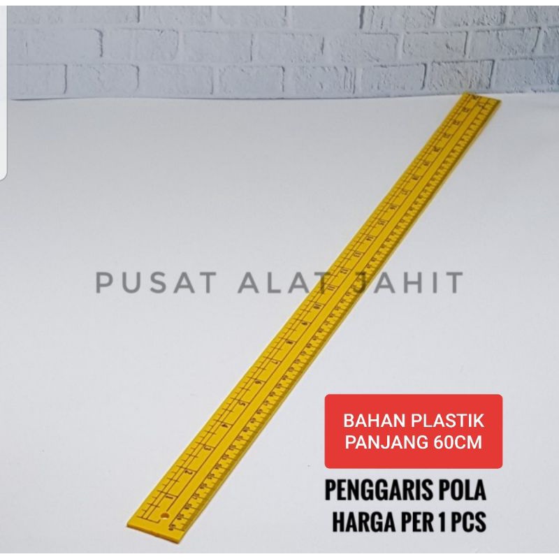 

PENGGARIS ALAT UKUR SKALA POLA JAHIT LURUS PANJANG BAHAN KAIN PAKAIAN STRAIGHT PLASTIC RULER 60 CM