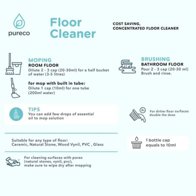 Pureco 900ml Floor Cleaner / Liquid Detergent / Liquid Dish Bottle / Softener / Hand Surface / Multi Surface / Liquid Handsoap / Foaming Handsoap / Fruit Veggie Salad Wash / Sanitizing Water Refill