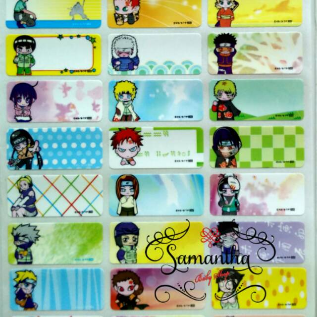 

Label nama waterproof motif Baby Naruto