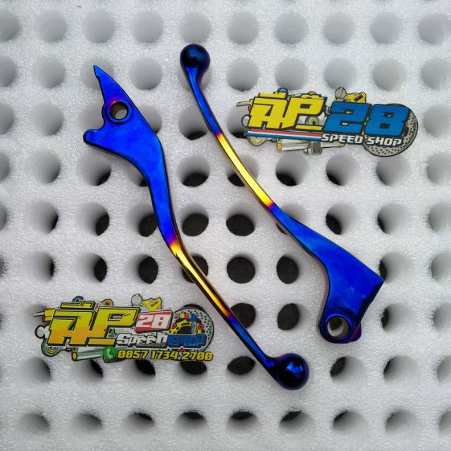 TUAS REM/HANDLE REM DAN KOPLING TWOTONE DAN CHROME TIGER CB 150 R SATRIA FU SONIC VERZA MEGAPRO BAKARAN 1 SET