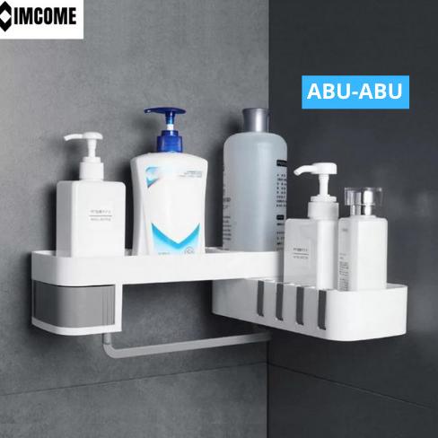 RAK KAMAR MANDI DINDING TEMPEL TEMPAT PENYIMPANAN ALAT KAMAR MANDI - Abu-abu