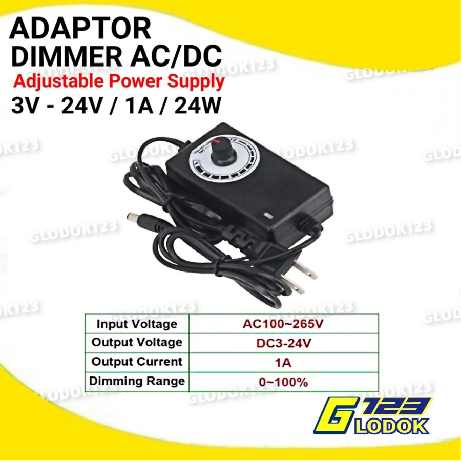 Adaptor Dimmer Switching Power Supply Adjustable AC DC 3 12 24 V 1A 2A