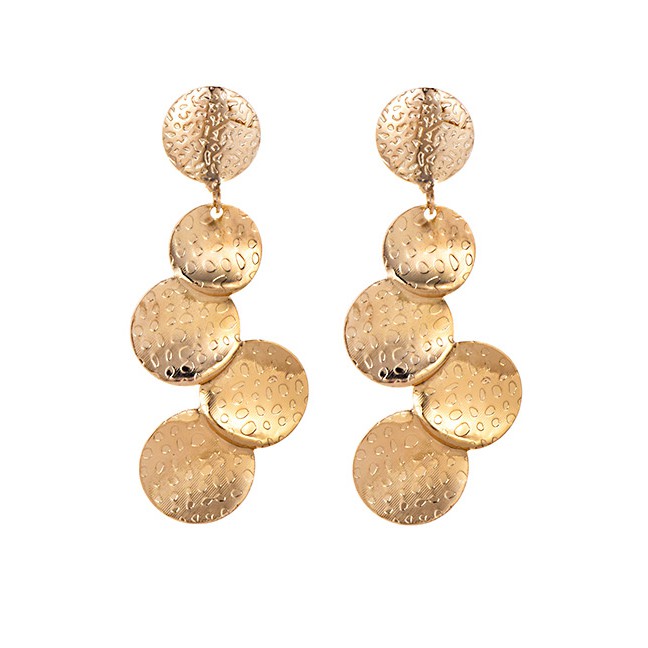 LRC Anting Tusuk Fashion Alloy Round Overlapping Round Earrings F4104X