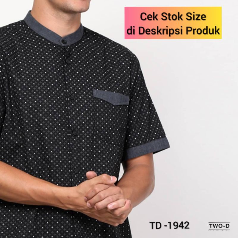 Kemeja Koko Lengan Pendek TWO-D Dhini Aminarti Original TD1942