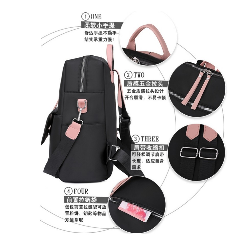 TAS RANSEL WANITA ANTI AIR BACKPACK HITAM GENDONG PUNGGUNG SEKOLAH KULIAH KERJA SASAY TA466B5 BESAR IMPORT BATAM CEWEK KEKINIAN PREMIUM FASHION REMAJA