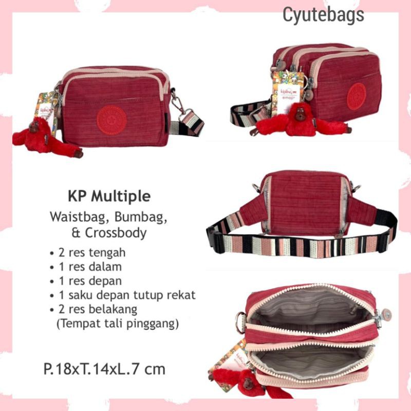 TAS PINGGANG WANITA BISA SELEMPANG KIPLING MULTIPLE DAZZ