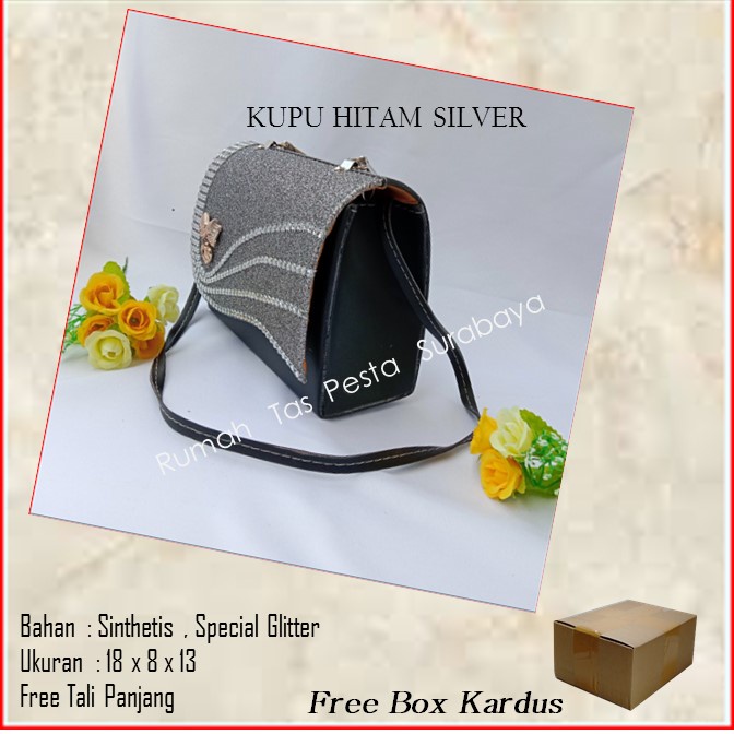 Tas Souvenir,Tas Home Made ,Tas Pesta,KUPU HITAM SILVER