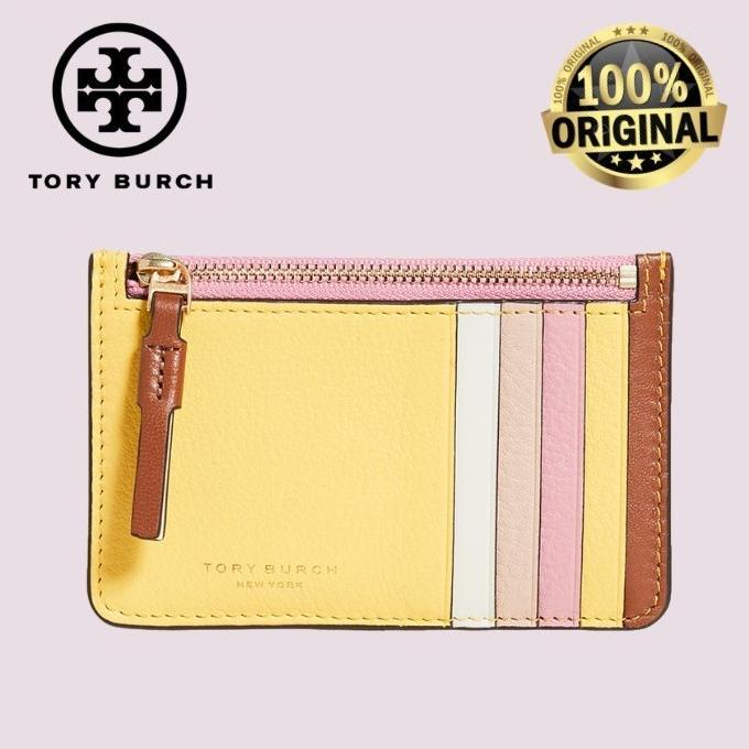 

Office & Stationery | Document Organizer | Tory Burch Perry Card Holder Wallet Zip Colorblock In Yellow Pattern | Best Seller