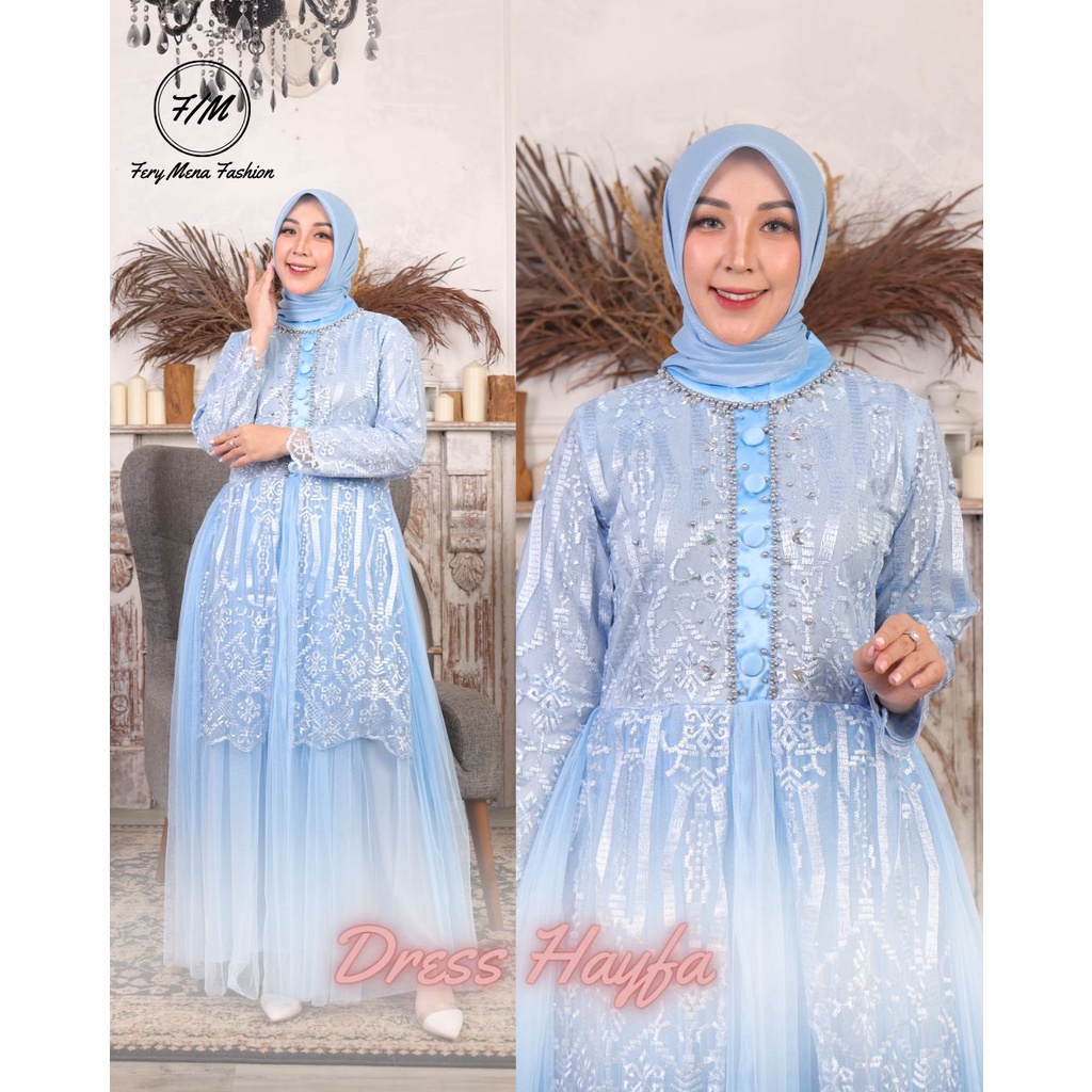 Gamis tille mutiara dress hayfa | Gamis pesta | Gamis outher | Gamis brukat jumbo lamaran pesta pernikahan