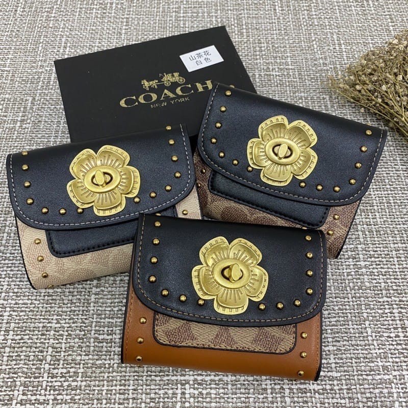 coach parker mini wallet / dompet parker stud / dompet murah / dompet mini korea