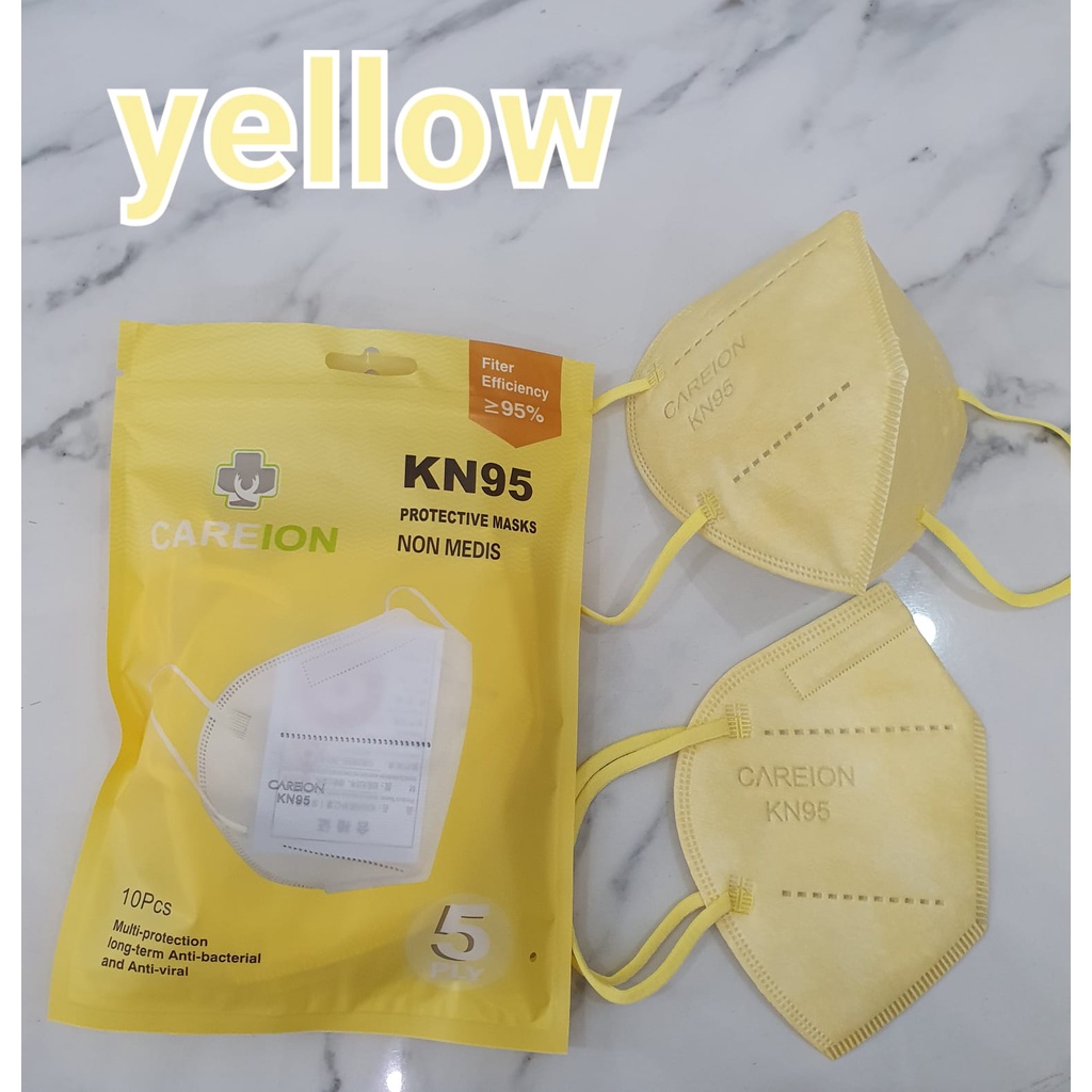 [ Careion ] Masker Premium KN95 isi 10 Pcs Earloop 5Ply Tali sewarna