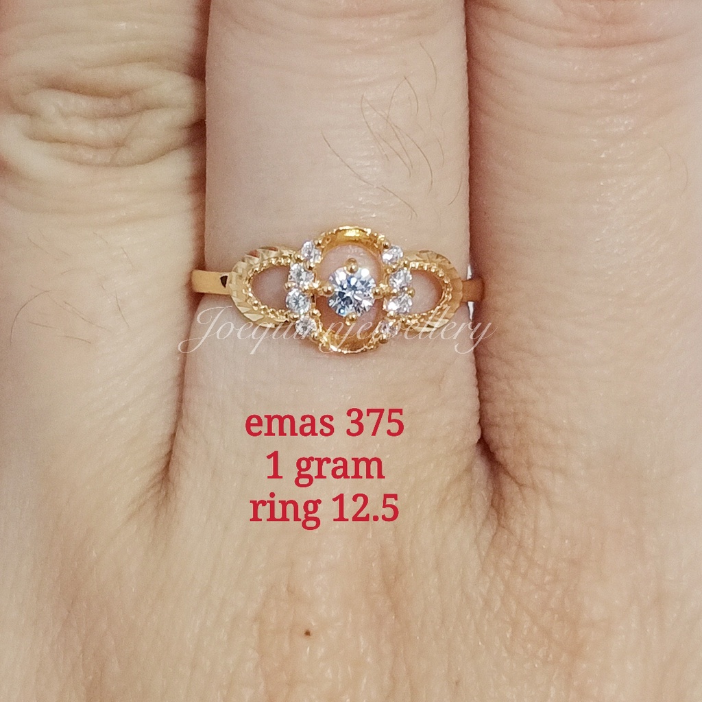 Cincin emas 375 model bulet mata