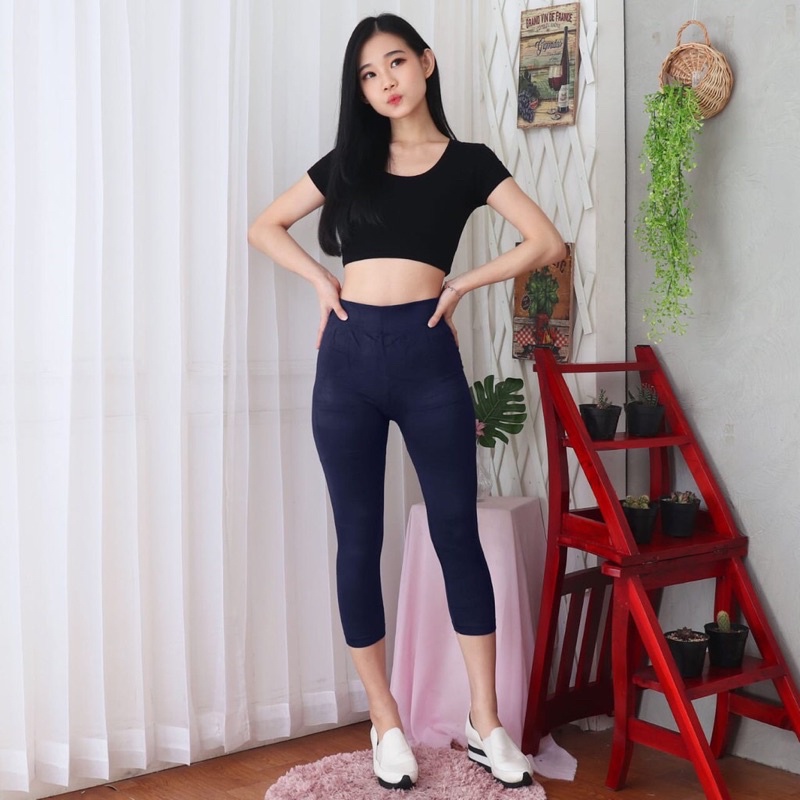 LEGGING 7/8 HIGHWAIST POLOS / LEJING AEROBIC / CELANA LEGGING SEBETIS / LEGING SENAM