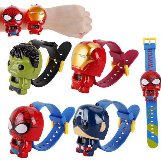 BAJ JAM TANGAN ANAK MURAH ROBOT SUPER-HERO KARAKTER LUCU MURAH DIGITAL ARLOJI LOL BATMAN IRONMAN - JA019