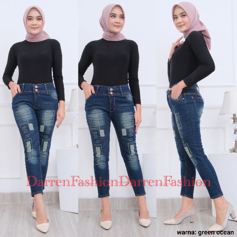 Celana Jeans Wanita 7/9 Agnes Stretch Skinny