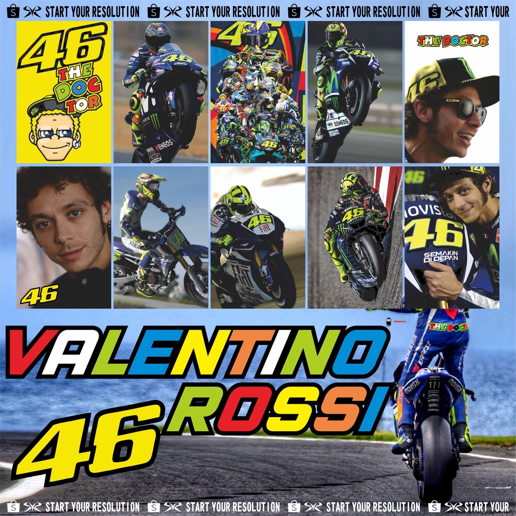 Poster Valentino Rossi MotoGP Bahan Tebal Finishing Doff - Poster Sport MotoGP - PS