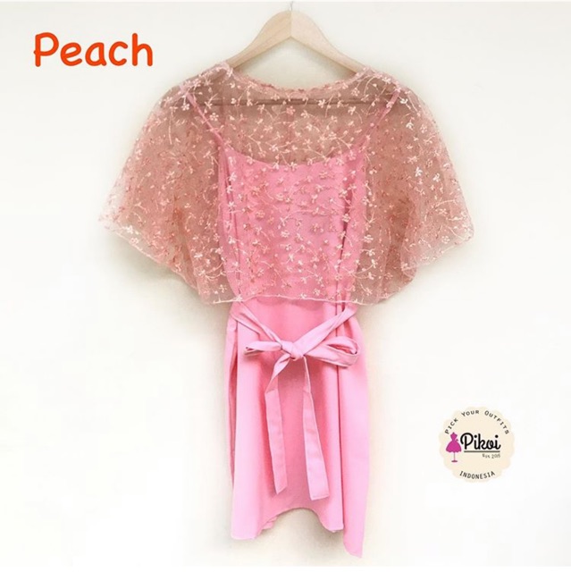 Dress brukat import cantik / cape brukat lucu / dress bridesmaid / dress cewek lucu/ dress ikat 2100