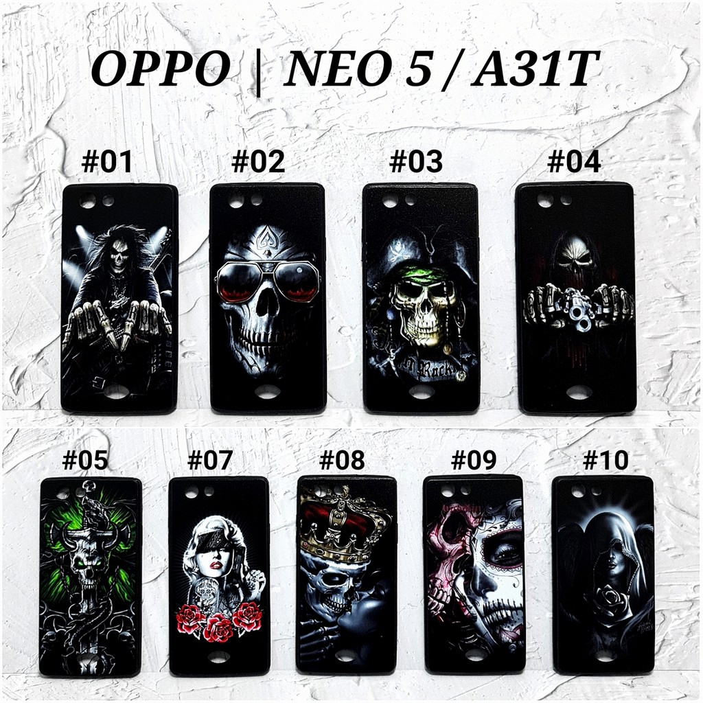 [ BUY 1 GET 1 FREE ] FHO - OPPO NEO 5 A31T 7 A33 9 A37 A39 A57 A71 A83 A3S A5 C1 | HOROR Soft Hard Case Skull