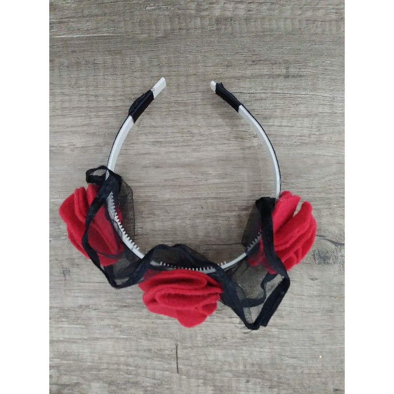 bando Halloween mawar merah polos wanita