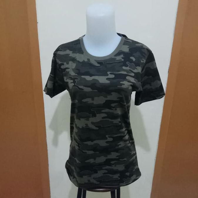 promo kaos loreng katun - kaos army wanita - bahan katun - kaos army polos terbaru