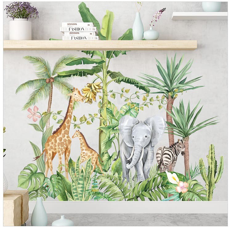 WALLSTIKER WALLSTICKER WALLPAPER WALL STICKER STIKER DINDING ANIMAL BINATANG GAJAH FLAMINGGO FLAMINGO KUCING JERAPAH ZEBRA DAUN HIJAU RAMBAT JUNTAI DEKORASI RUMAH KERAMIK PINTU KACA KAMAR MANDI RUANG TIDUR ANAK ANAK Q 92 93 94 95 96 Q92 Q93 Q94 Q95 Q96