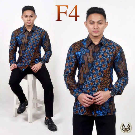 Kemeja Batik Pria Ppbtk07 Modern Lengan Panjang Casual Modis Trendy Masa Kini M L Xl Asli Pekalongan