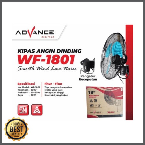 Advance 18 Inch WF-1801 Kipas Angin Dinding Besi Tornado  Bergaransi PROMO