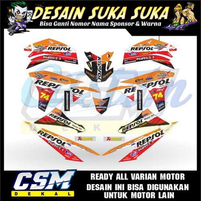 79 DEKAL DECAL MOTOR HONDA CS 1 STIKER STICKER STRIPING BODY repsol modifikasi