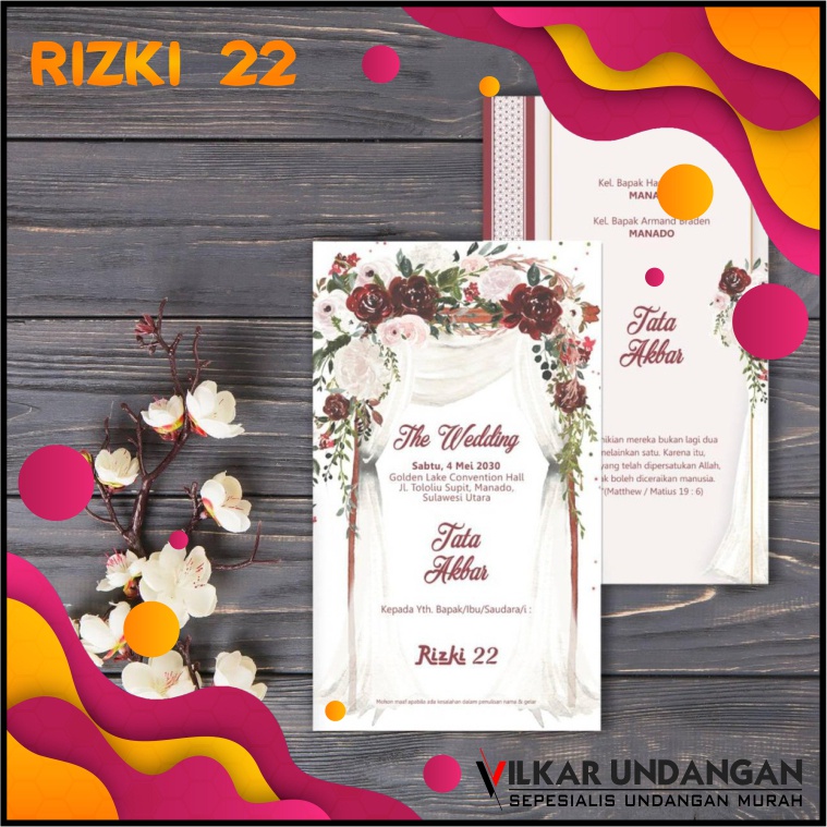 UNDANGAN PERNIKAHAN MURAH RIZKI 22