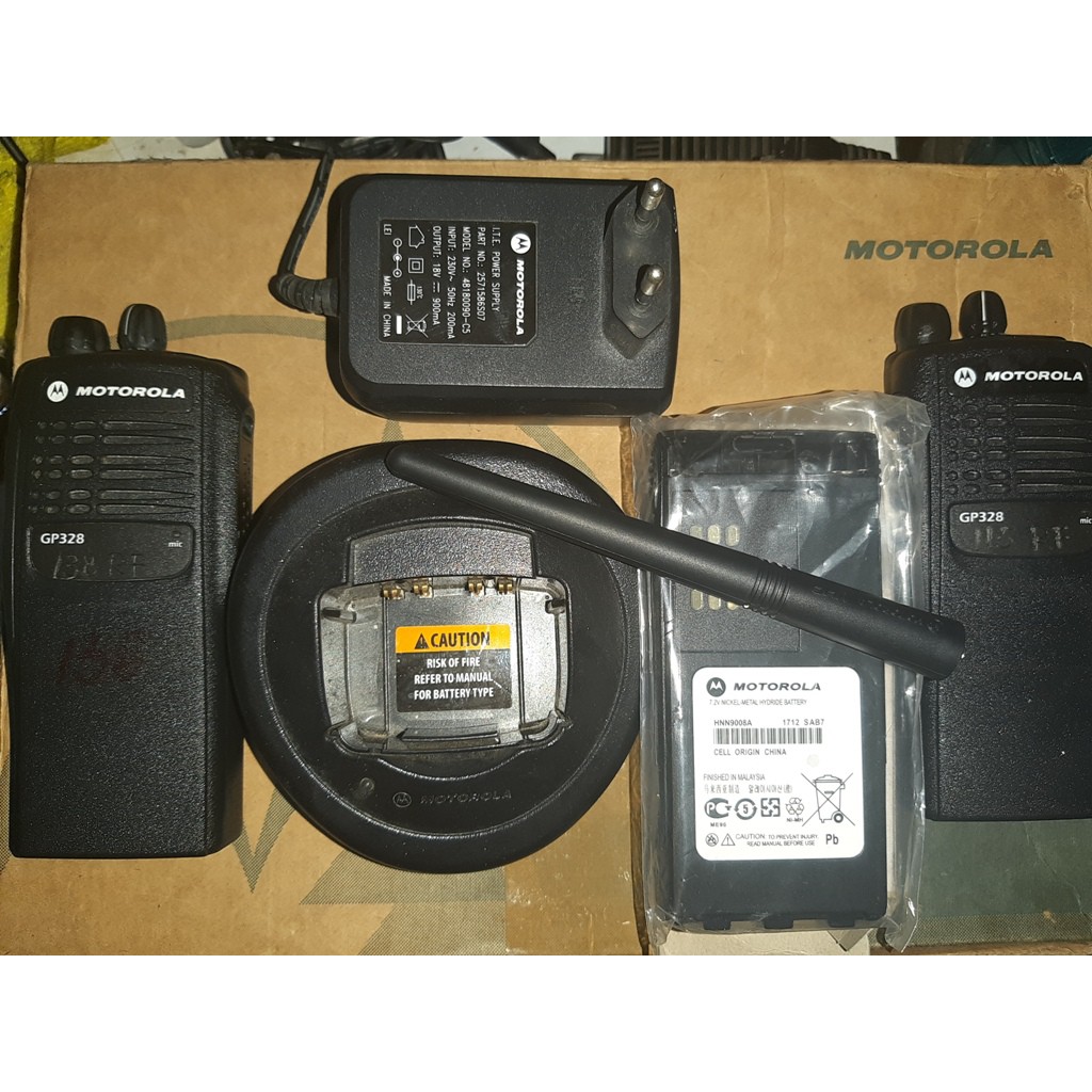 HT MOTOROLA GP328 FREKUENSI VHF BEKAS NORMAL DAN KOMPLIT