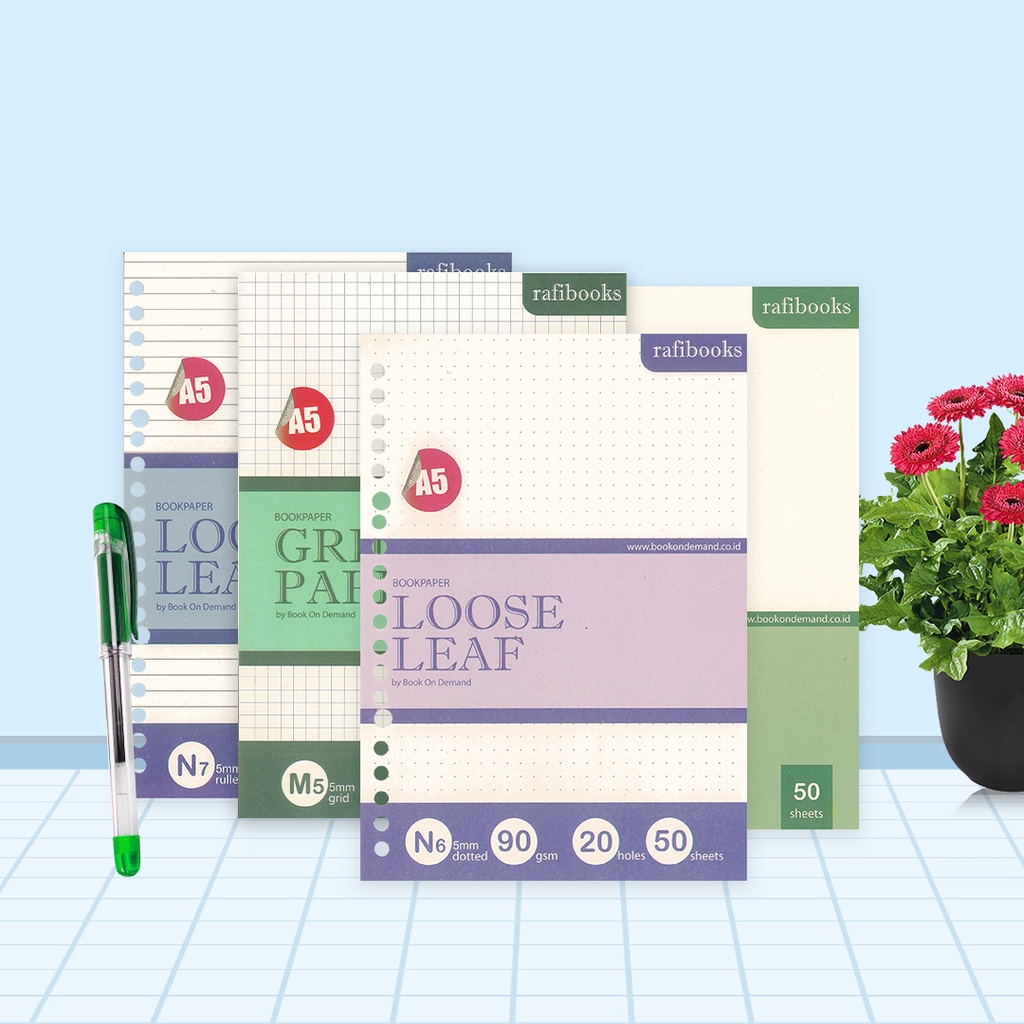 

[ Rafibooks ] Loose Leaf A5 Bookpaper 90 Gsm - Kertas File / Isi Binder / Stationery