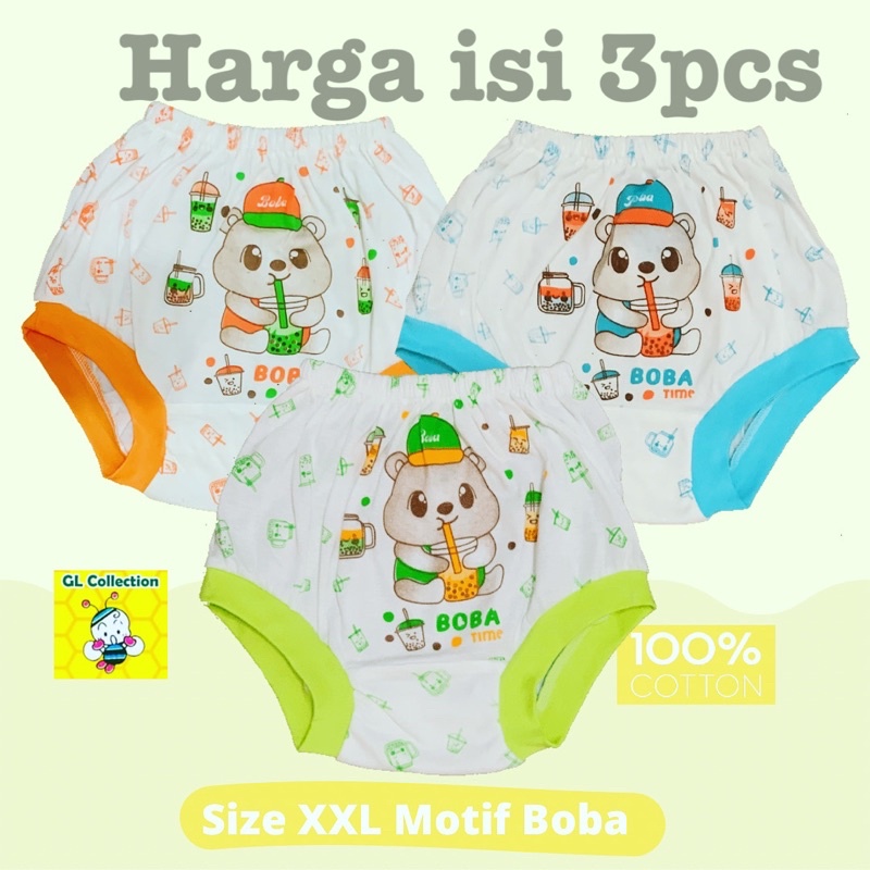 CD Celana Dalam Anak Jumbo Size XXL All Size 5 - 6 Tahun 100% Katun SNI [Isi 3 pcs]