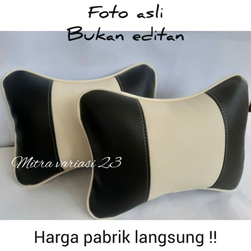 Bantal mobil kulit sintetis  / sandaran kepala kulit sintetis / bantal mobil micro fiber