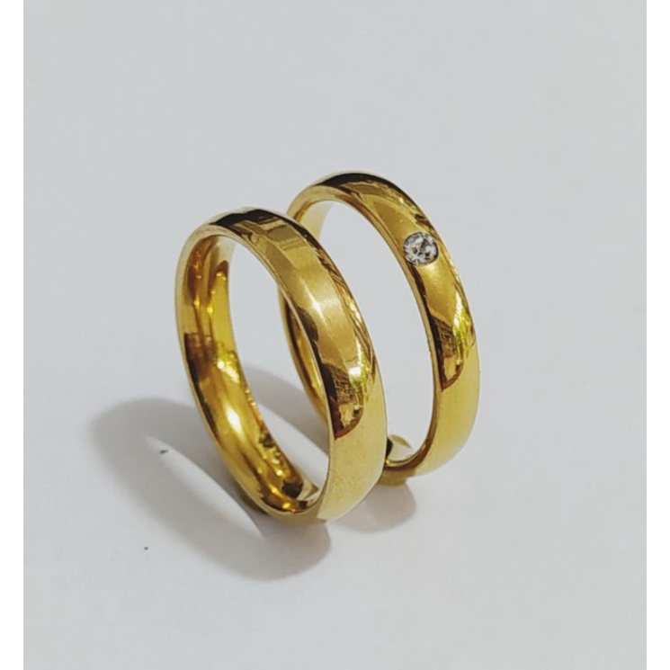 Gelang Couple Titanium Cincin Tunangan Cincin Pernikahan Untuk Pria &amp; Wanita Free Ukir Nama