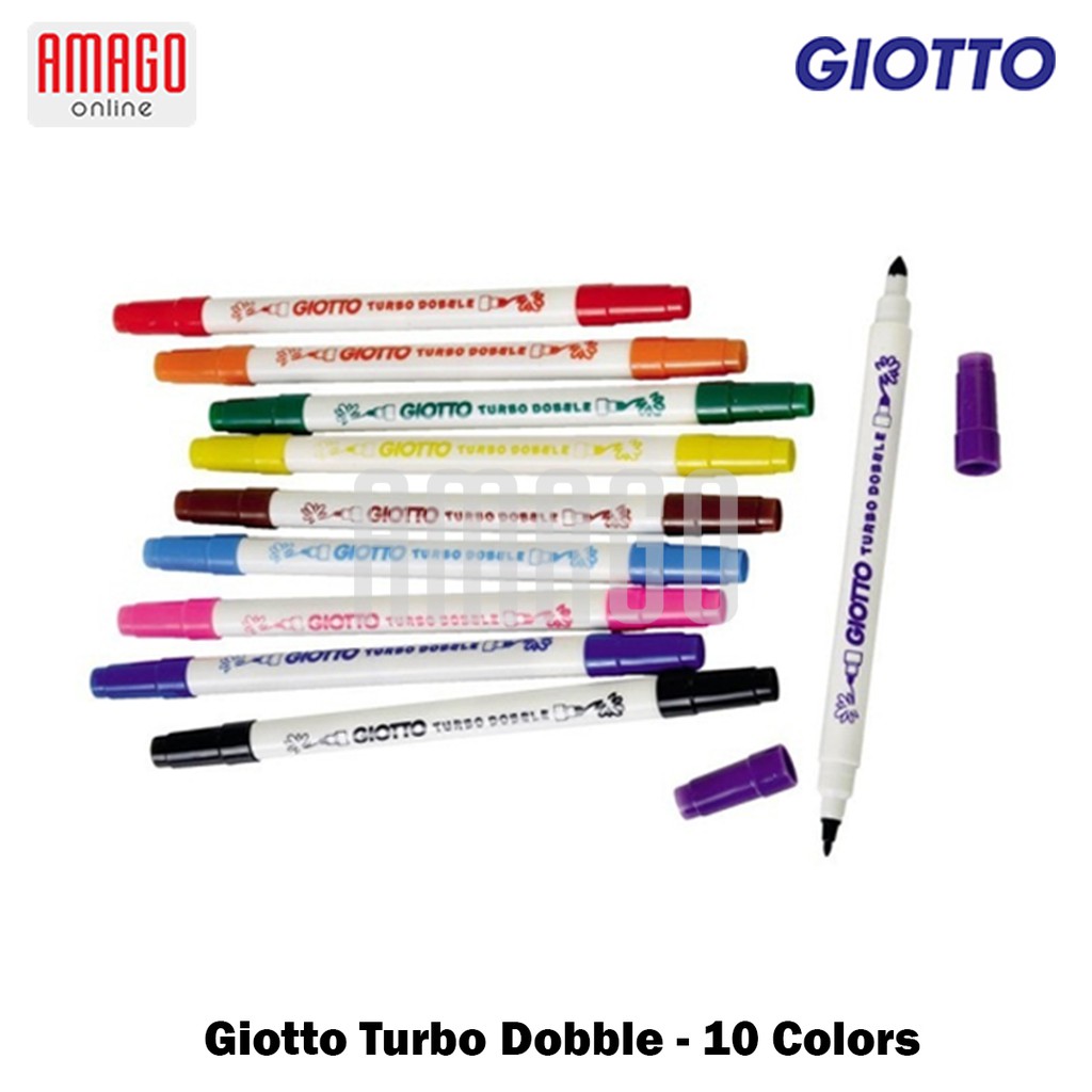 GIOTTO TURBO DOBBLE - DOUBLE TIPS -10 COLORS - 424600