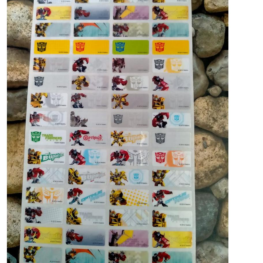 

옷 STIKER LABEL NAMA WATERPROOF TRANSFORMER Terbaru