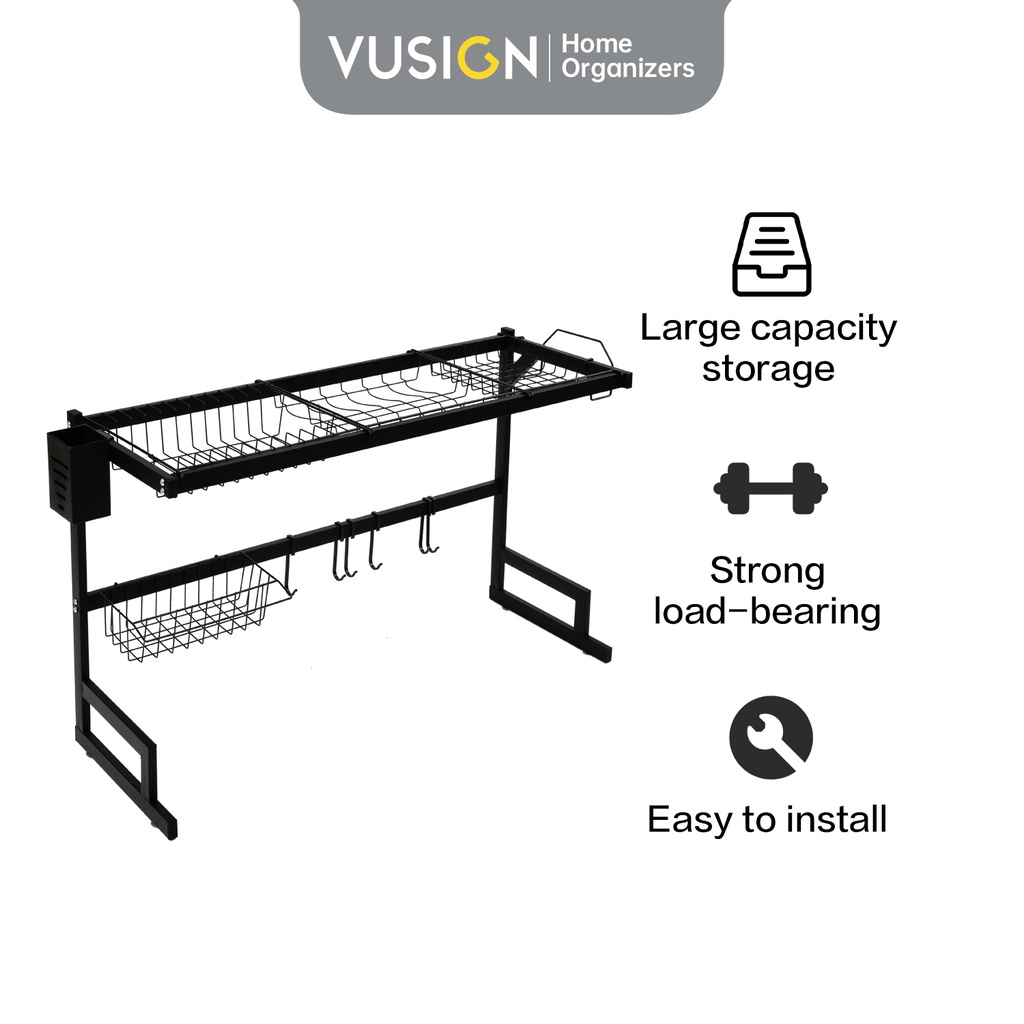 Vusign Sink Rack / Rak Piring Dapur / Rak Wastafel Stainless 85 Cm Kokoh Vs70X