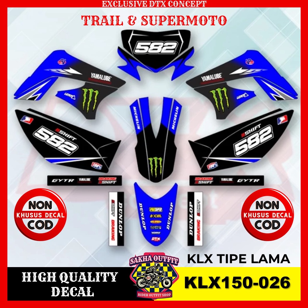 Decal KLX stiker motor stiker trail KLX stiker motor keren decal KLX 150 stiker variasi motor decal 