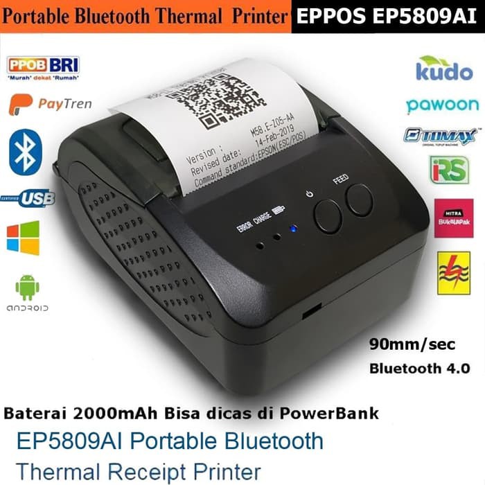 Mini Printer Thermal Portable Bluetooth EPPOS - EP5809AI TERMURAH